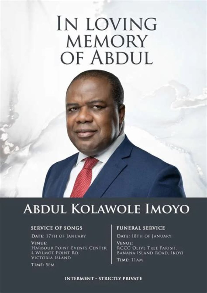 Abdul Imoyo Death And Obituary: Access Bank Head Died