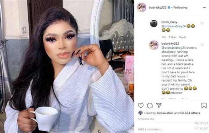 Bobrisky gives reason for dressing like a man to his father’s birthday